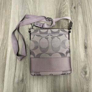 Coach Purple Logo Patterned Crossbody Purse Bag